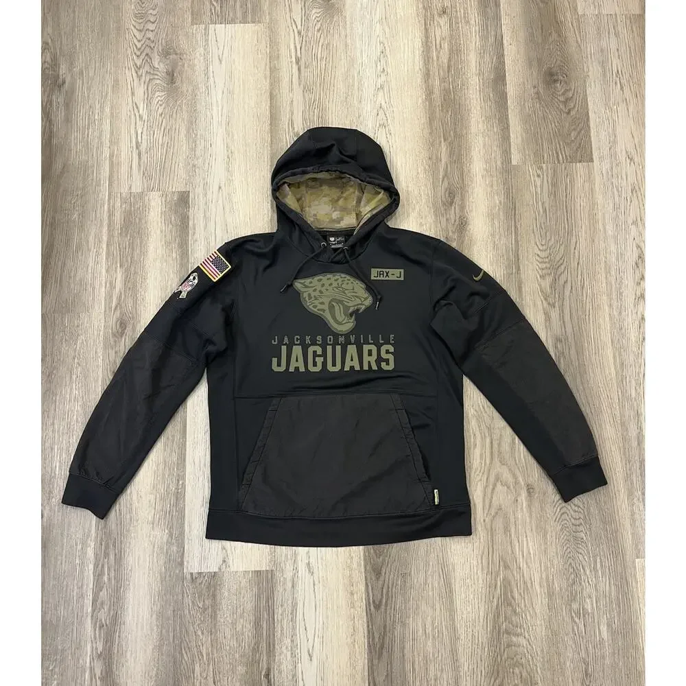 Jacksonville Jaguars Nike On Field Salute To Service Hoodie Mens Large L Black - Picture 1 of 12